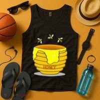 Honey Pot With Honey Bees Tank Top thumb 4