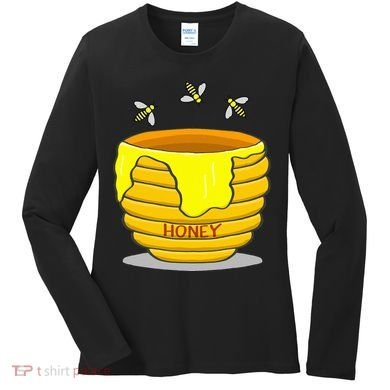 Honey Pot With Honey Bees Women's Long Sleeve Shirt