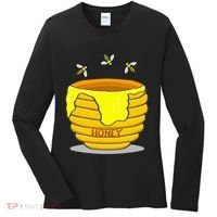Honey Pot With Honey Bees Women's Long Sleeve Shirt thumb 0