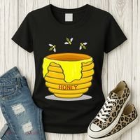 Honey Pot With Honey Bees Women's T-Shirt thumb 3