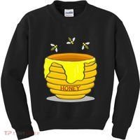 Honey Pot With Honey Bees Kids Sweatshirt thumb 0