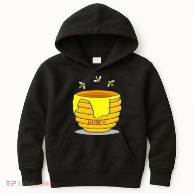 Honey Pot With Honey Bees Kids Hoodie