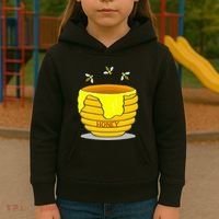 Honey Pot With Honey Bees Kids Hoodie thumb 3