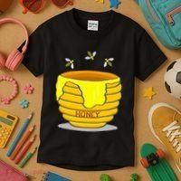 Honey Pot With Honey Bees Kids T-Shirt thumb 3