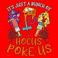 Hocus Pokeus Witch Nurse Halloween Medical Lab Tech Spooky Santa Hat thumb 1