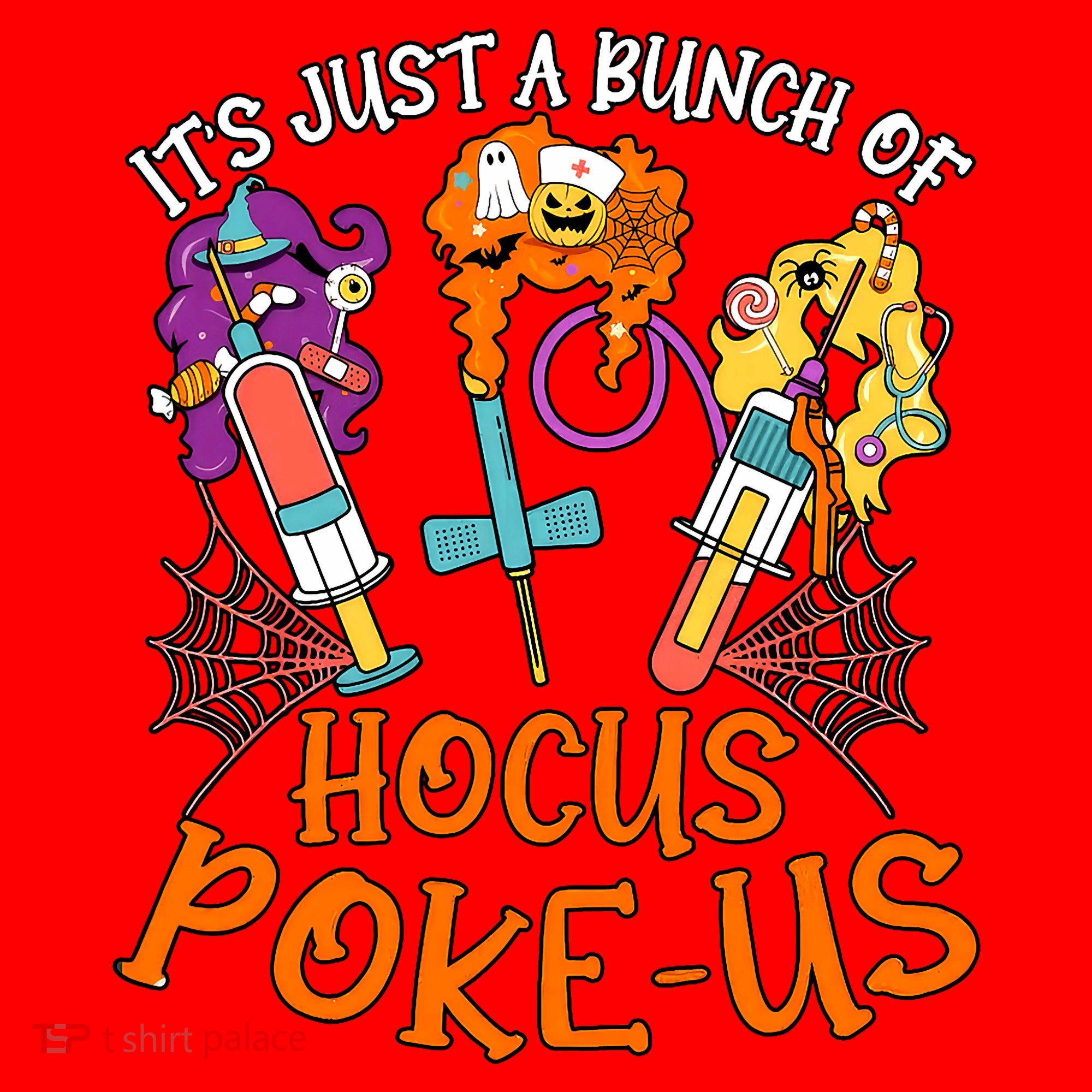 Hocus Pokeus Witch Nurse Halloween Medical Lab Tech Spooky Santa Hat