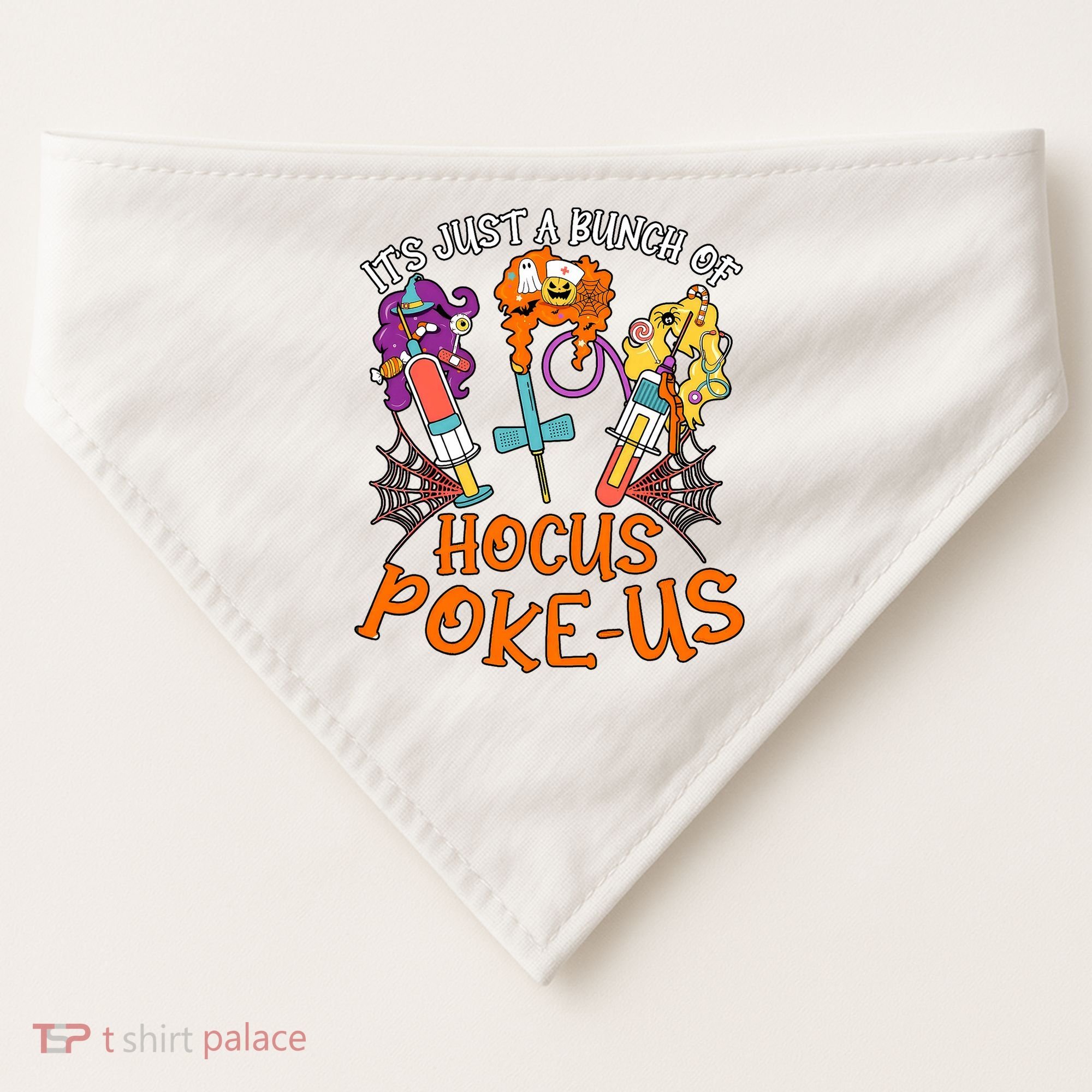 Hocus Pokeus Witch Nurse Halloween Medical Lab Tech Spooky USA-Made Doggie Bandana