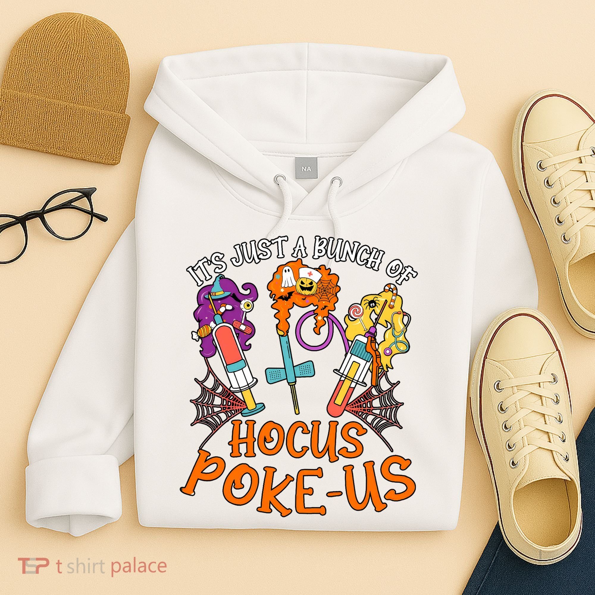 Hocus Pokeus Witch Nurse Halloween Medical Lab Tech Spooky Hoodie