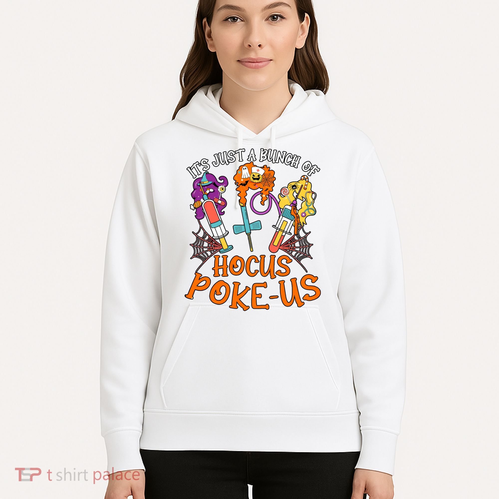 Hocus Pokeus Witch Nurse Halloween Medical Lab Tech Spooky Hoodie