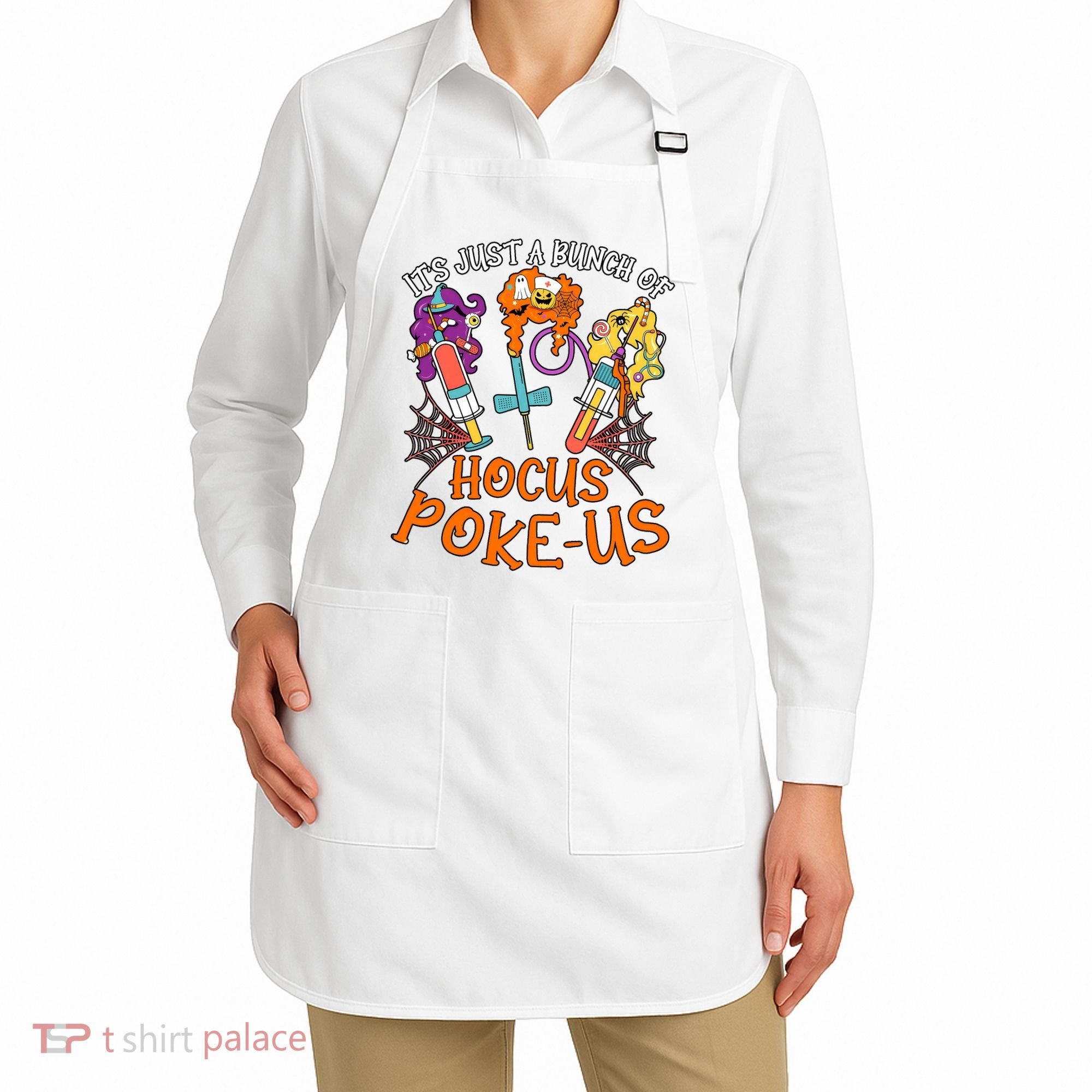 Hocus Pokeus Witch Nurse Halloween Medical Lab Tech Spooky Apron