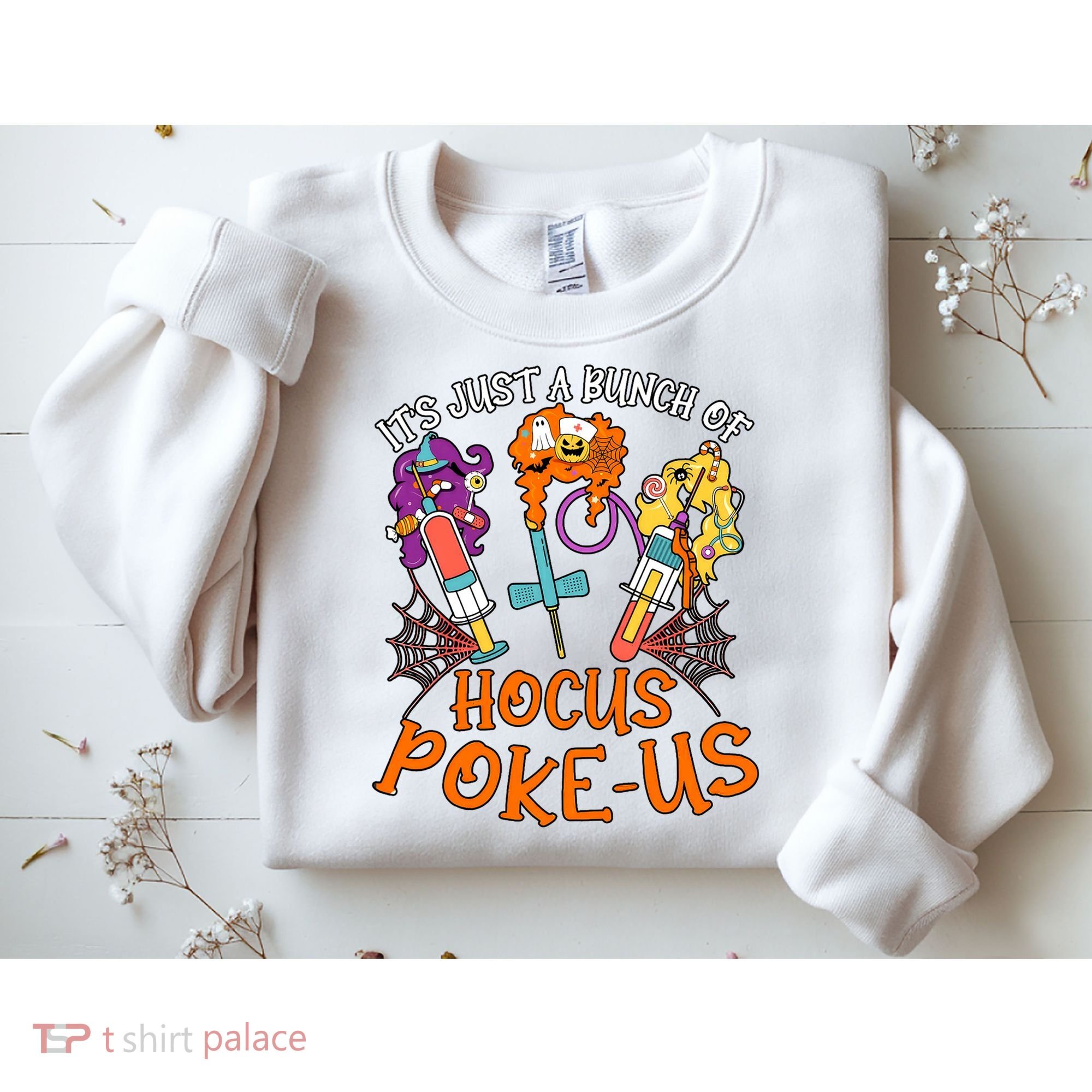 Hocus Pokeus Witch Nurse Halloween Medical Lab Tech Spooky Sweatshirt