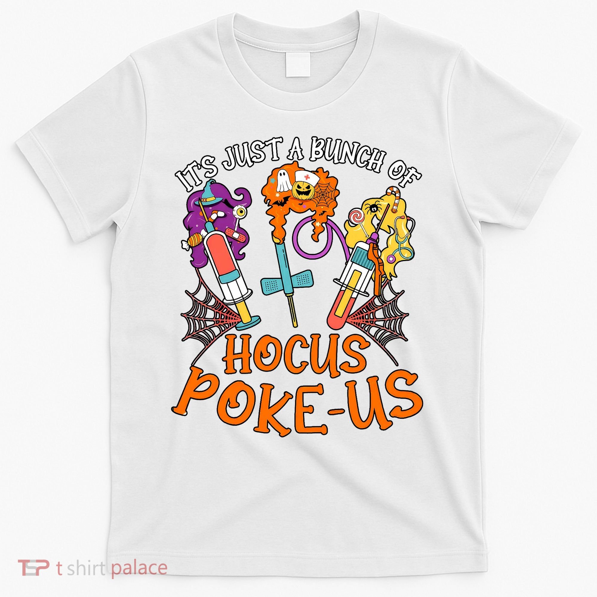 Hocus Pokeus Witch Nurse Halloween Medical Lab Tech Spooky T-Shirt