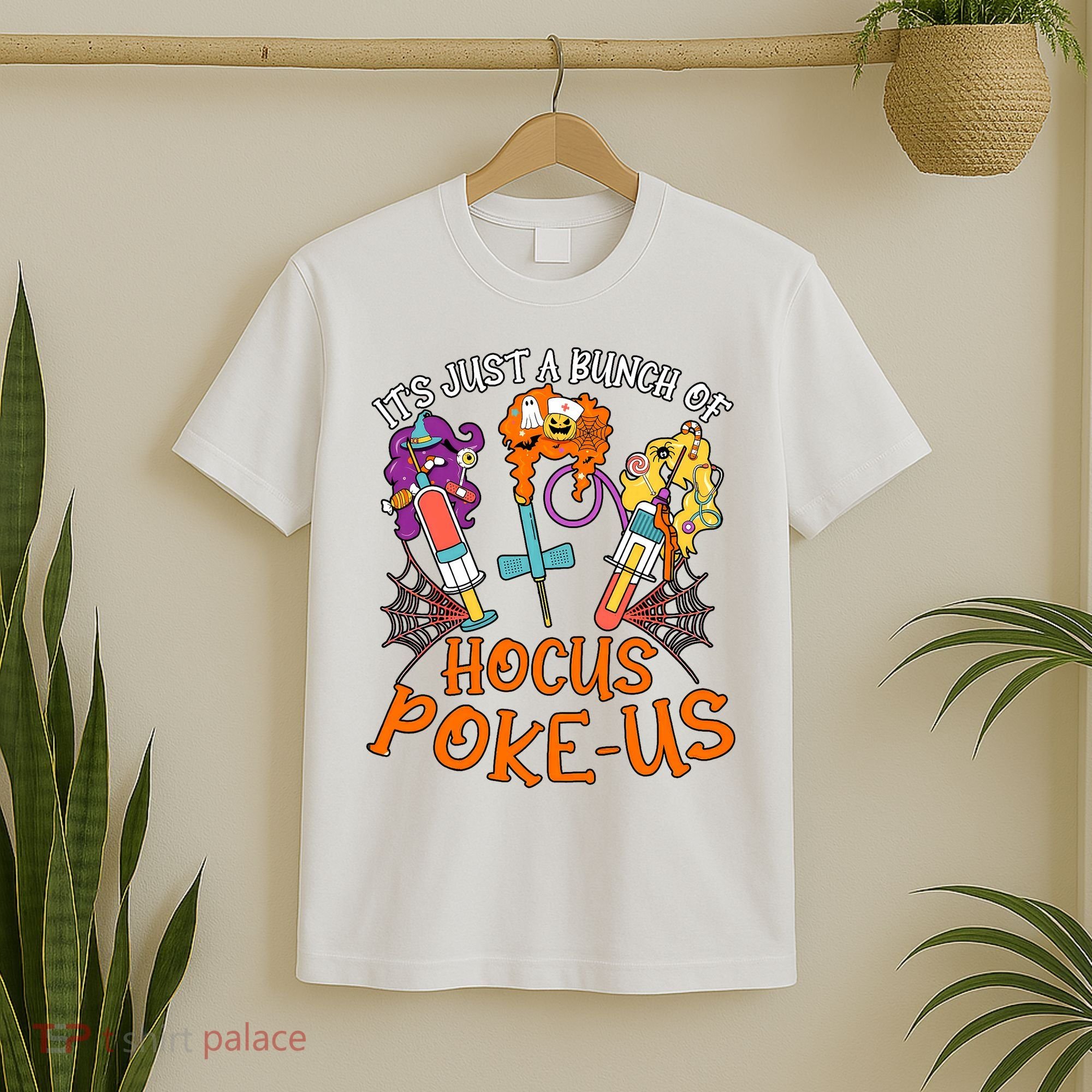 Hocus Pokeus Witch Nurse Halloween Medical Lab Tech Spooky T-Shirt