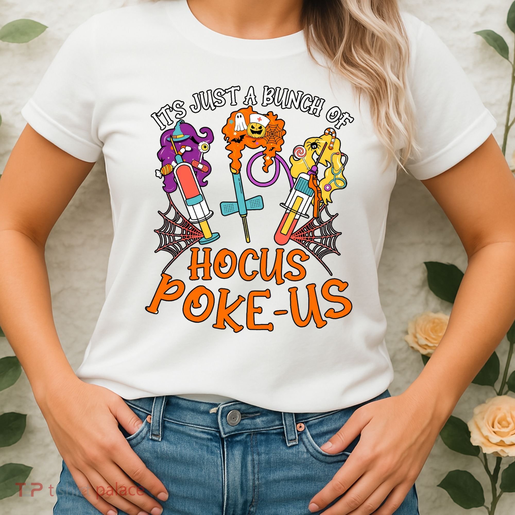 Hocus Pokeus Witch Nurse Halloween Medical Lab Tech Spooky Women's T-Shirt