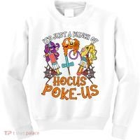 Hocus Pokeus Witch Nurse Halloween Medical Lab Tech Spooky Kids Sweatshirt thumb 0