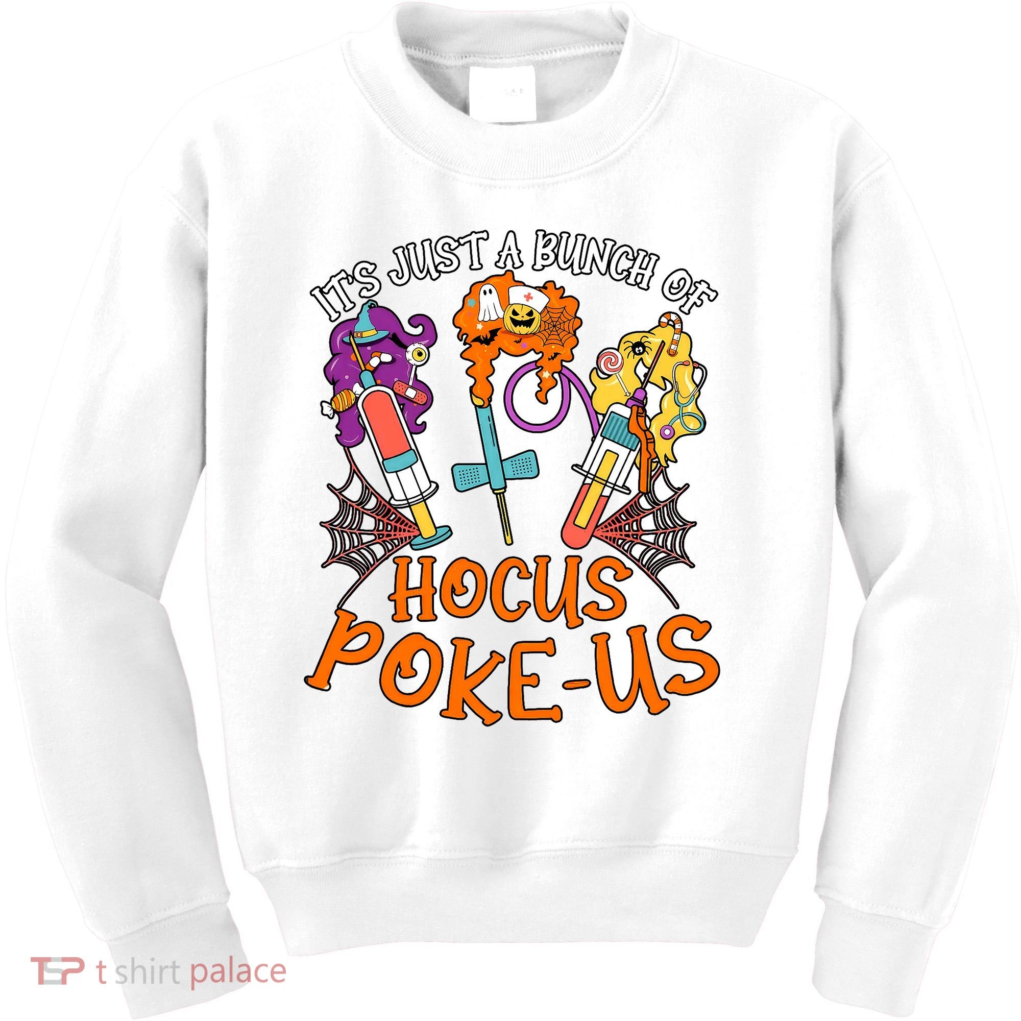 Hocus Pokeus Witch Nurse Halloween Medical Lab Tech Spooky Kids Sweatshirt