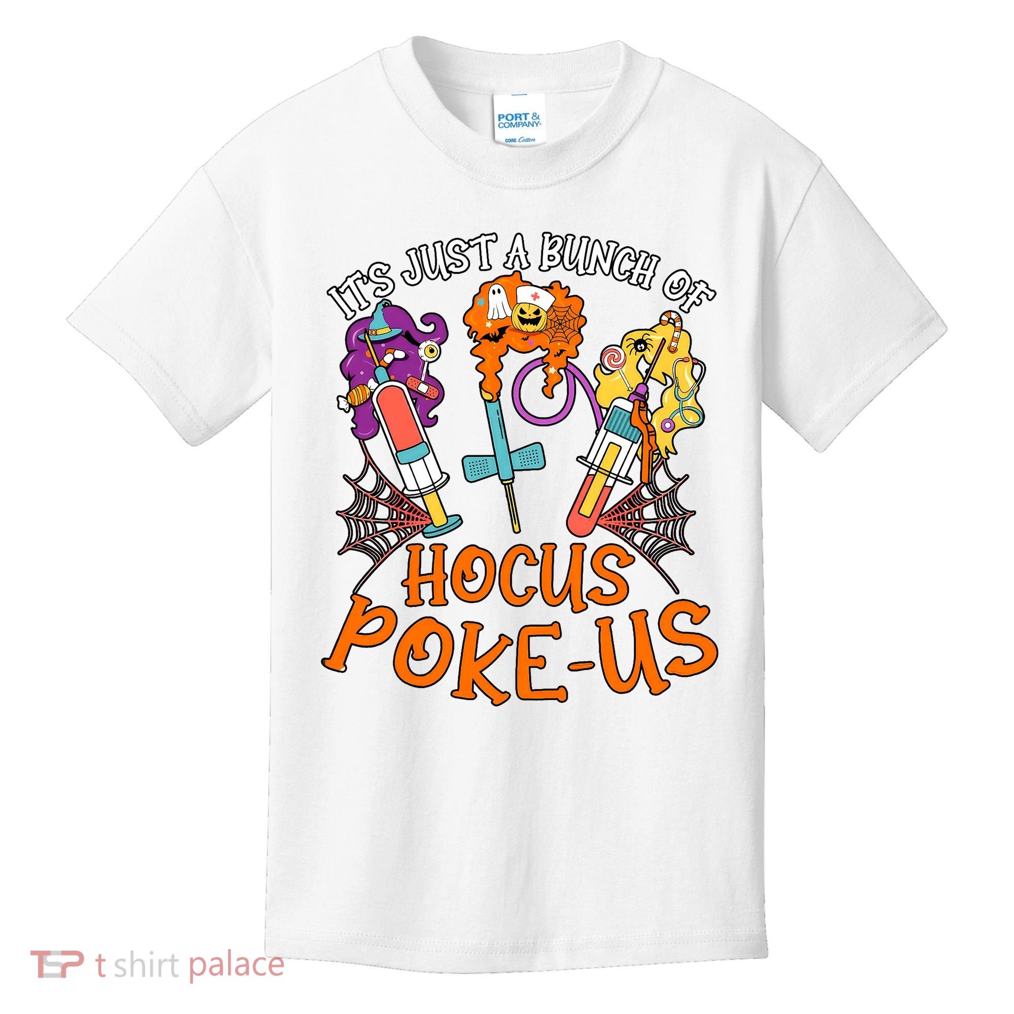 Hocus Pokeus Witch Nurse Halloween Medical Lab Tech Spooky Kids T-Shirt