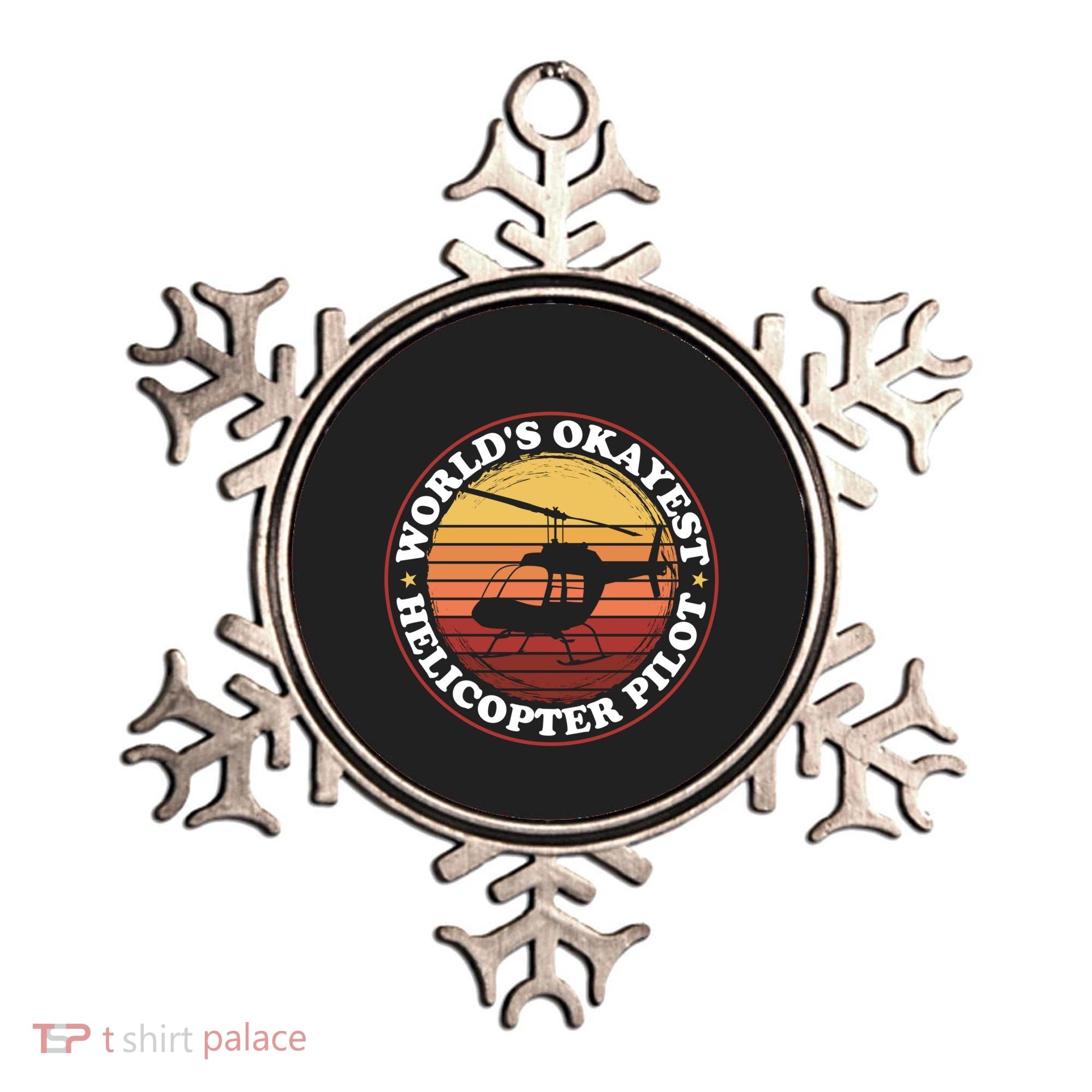 Helicopter Pilot Worlds Okayest Helicopter Pilot Funny Gift Ornament