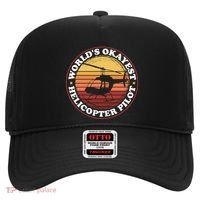 Helicopter Pilot Worlds Okayest Helicopter Pilot Funny Gift Hat thumb 0