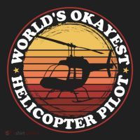 Helicopter Pilot Worlds Okayest Helicopter Pilot Funny Gift Hat thumb 2