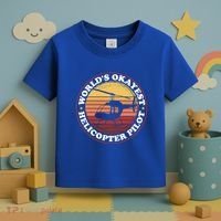 Helicopter Pilot Worlds Okayest Helicopter Pilot Funny Gift Toddler T-Shirt thumb 3
