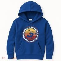 Helicopter Pilot Worlds Okayest Helicopter Pilot Funny Gift Kids Hoodie thumb 0
