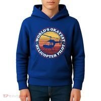 Helicopter Pilot Worlds Okayest Helicopter Pilot Funny Gift Kids Hoodie thumb 4