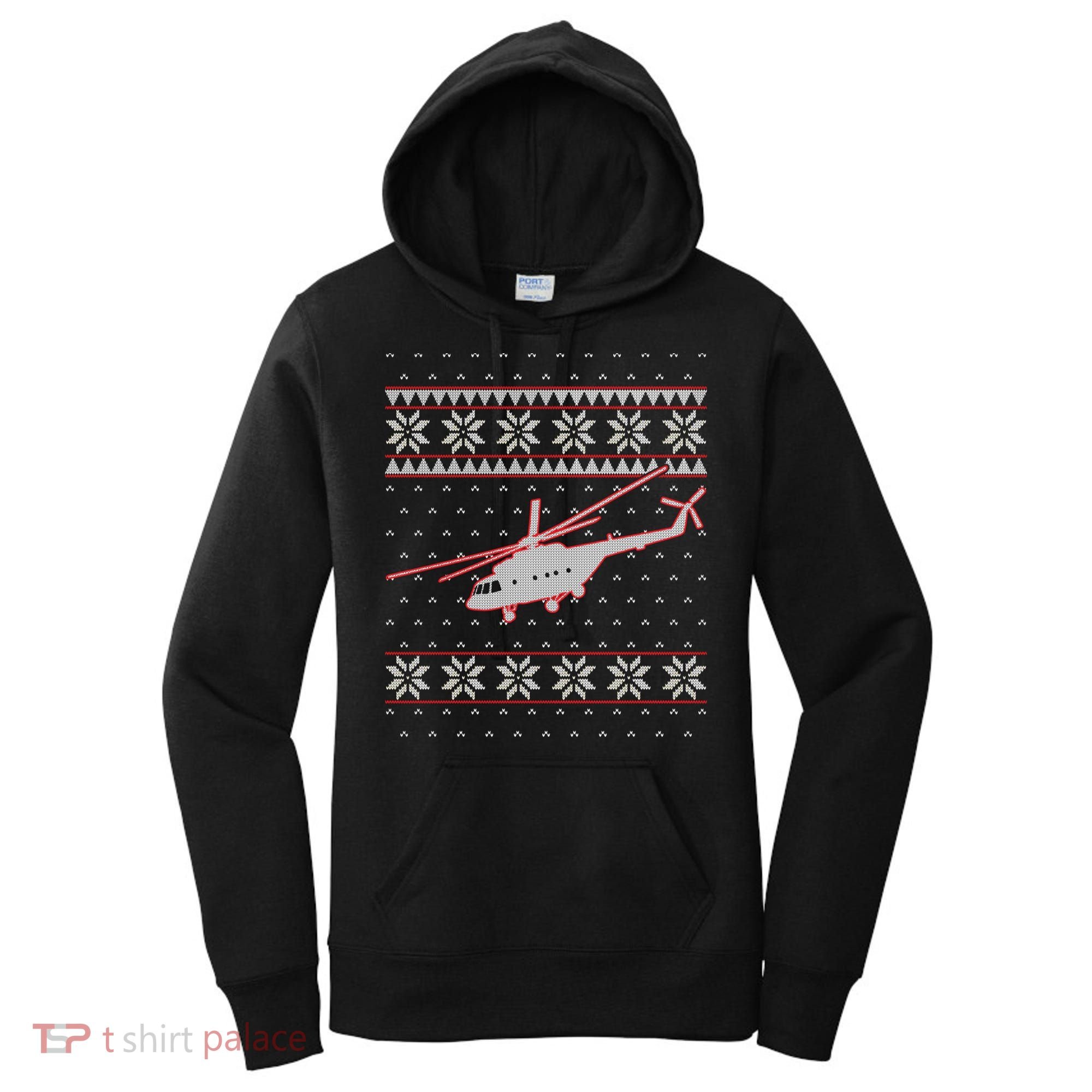 Helicopter Pilot Xmas Aviation Ugly Christmas Gift Women's Hoodie