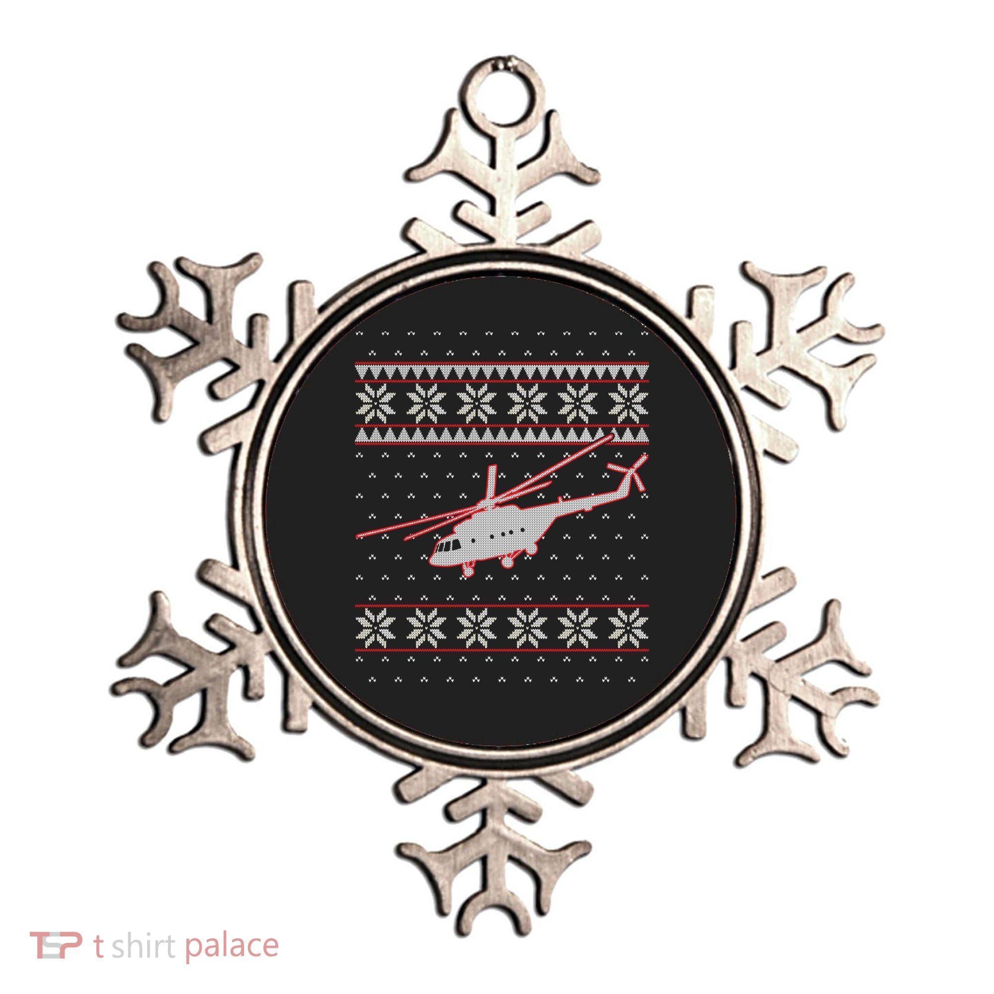 Helicopter Pilot Xmas Aviation Ugly Christmas Gift Ornament