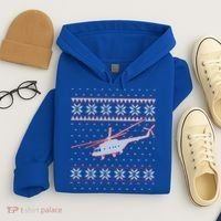 Helicopter Pilot Xmas Aviation Ugly Christmas Gift Hoodie thumb 4