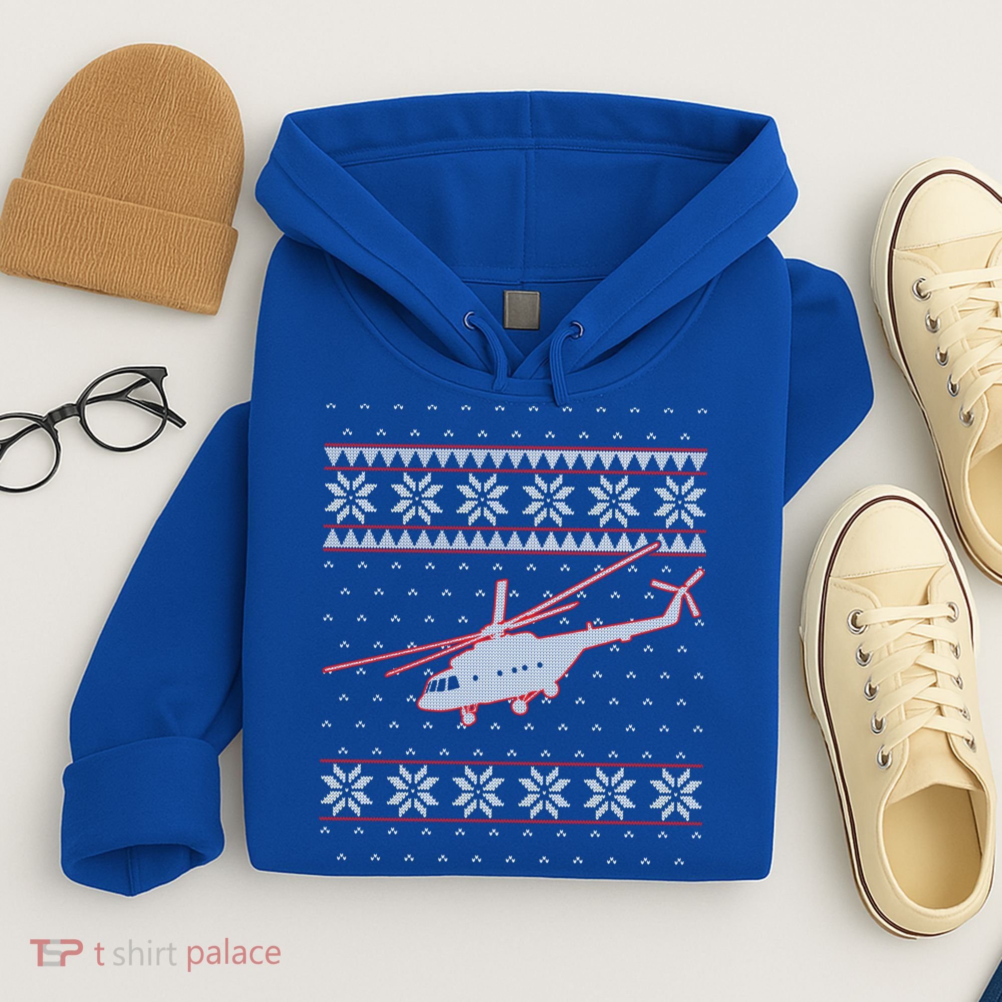 Helicopter Pilot Xmas Aviation Ugly Christmas Gift Hoodie