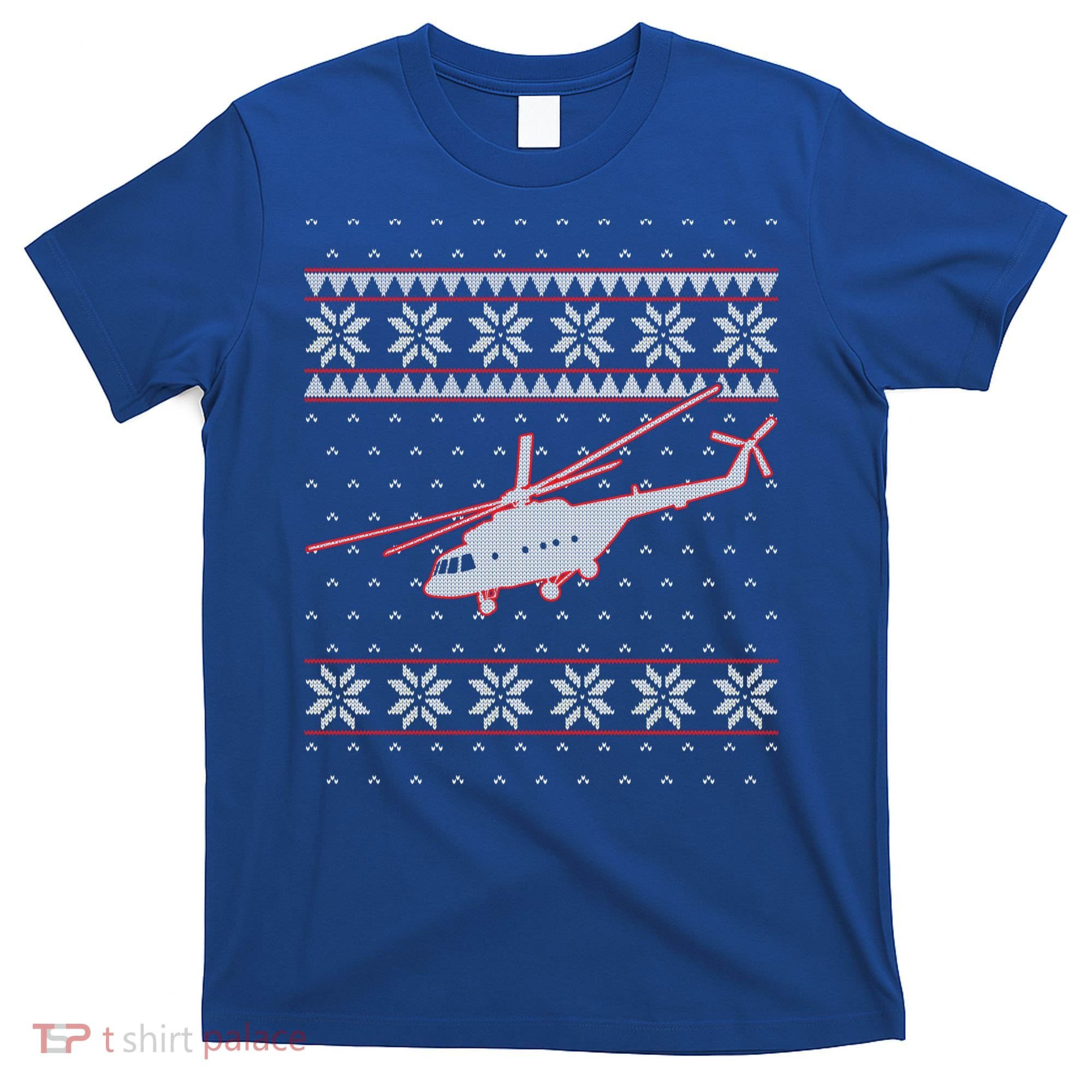 Helicopter Pilot Xmas Aviation Ugly Christmas Gift T-Shirt