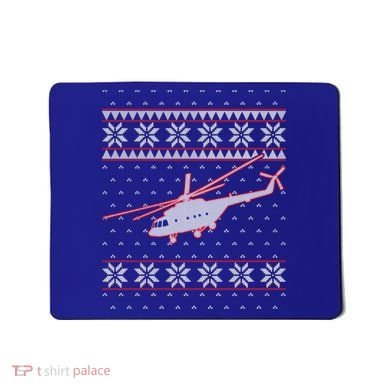Helicopter Pilot Xmas Aviation Ugly Christmas Gift Mousepad