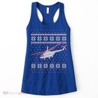Helicopter Pilot Xmas Aviation Ugly Christmas Gift Women's Tank Top thumb 0
