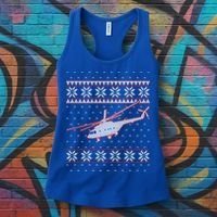 Helicopter Pilot Xmas Aviation Ugly Christmas Gift Women's Tank Top thumb 3