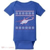 Helicopter Pilot Xmas Aviation Ugly Christmas Gift Baby Bodysuit thumb 0
