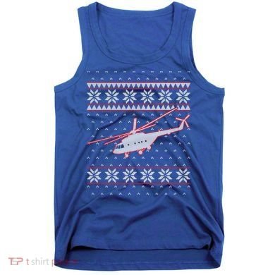Helicopter Pilot Xmas Aviation Ugly Christmas Gift Tank Top