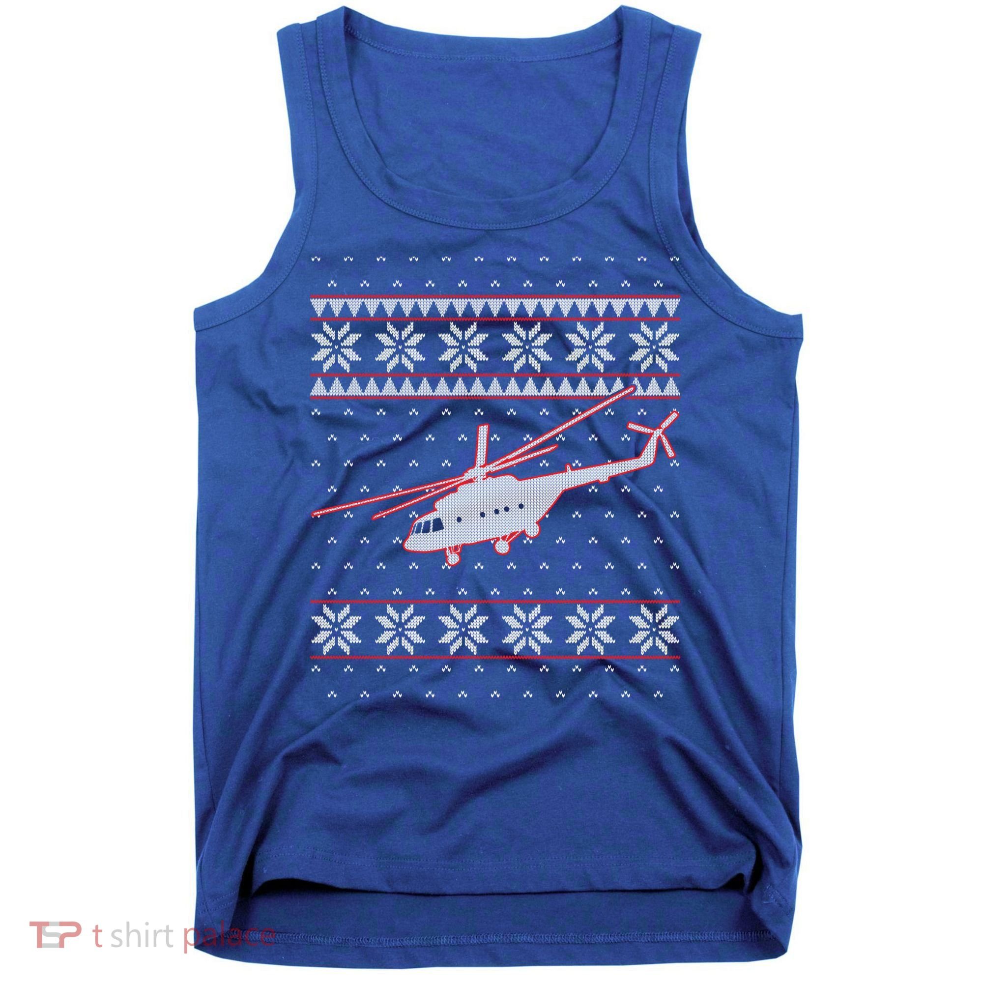 Helicopter Pilot Xmas Aviation Ugly Christmas Gift Tank Top