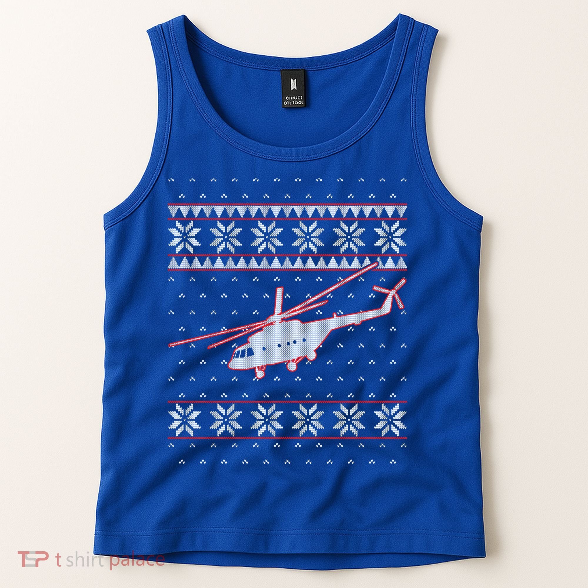 Helicopter Pilot Xmas Aviation Ugly Christmas Gift Tank Top
