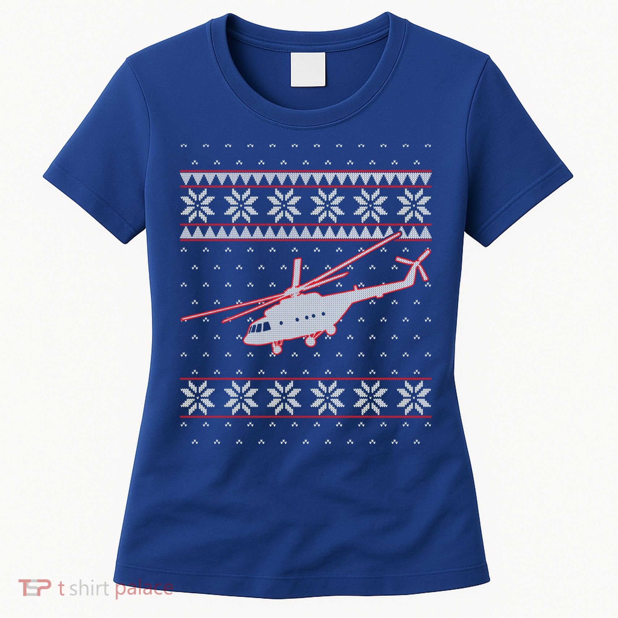 Helicopter Pilot Xmas Aviation Ugly Christmas Gift Women's T-Shirt