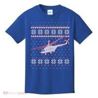 Helicopter Pilot Xmas Aviation Ugly Christmas Gift Kids T-Shirt thumb 0