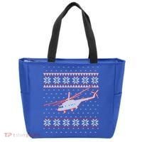 Helicopter Pilot Xmas Aviation Ugly Christmas Gift Tote Bag thumb 0
