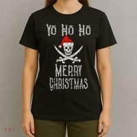 Holiday Pirate Yo Ho Ho Merry Christmas Santa Hat Boating Long Sleeve T-Shirt thumb 4