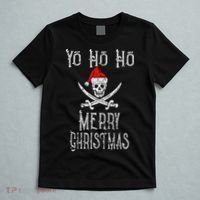 Holiday Pirate Yo Ho Ho Merry Christmas Santa Hat Boating Long Sleeve T-Shirt thumb 5