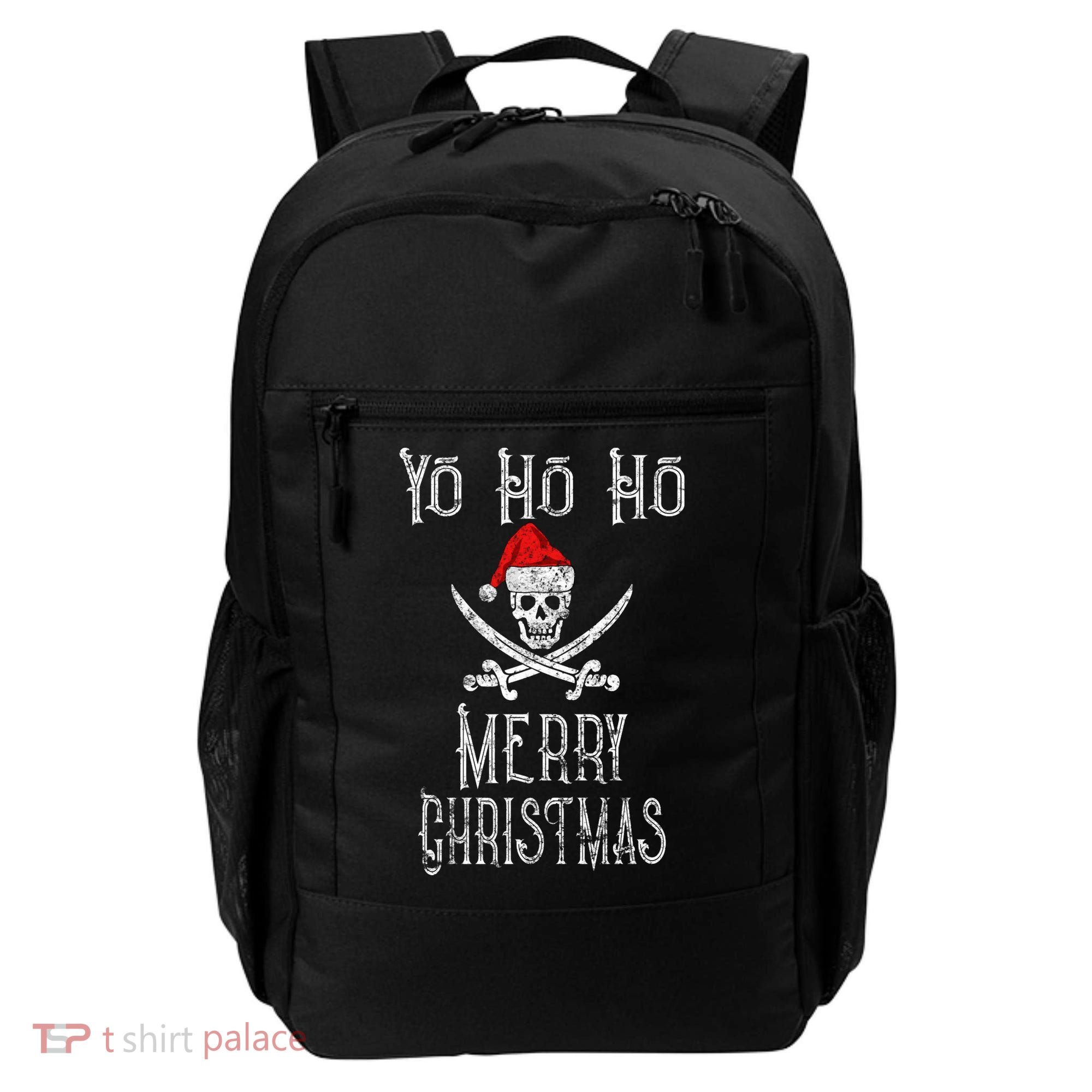 Holiday Pirate Yo Ho Ho Merry Christmas Santa Hat Boating Long Sleeve Backpack
