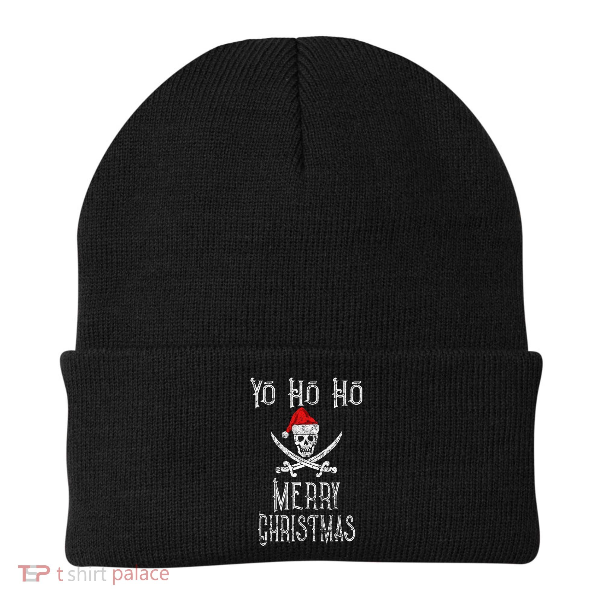 Holiday Pirate Yo Ho Ho Merry Christmas Santa Hat Boating Long Sleeve Beanie