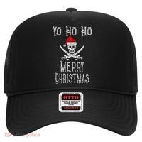 Holiday Pirate Yo Ho Ho Merry Christmas Santa Hat Boating Long Sleeve Hat thumb 0