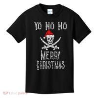 Holiday Pirate Yo Ho Ho Merry Christmas Santa Hat Boating Long Sleeve Kids T-Shirt thumb 0