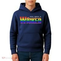 Here Queer And Wicked Lgbt Kids Hoodie thumb 4