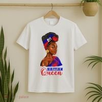 Haitian Queen Black Woman Haiti Independence Day T-Shirt thumb 2